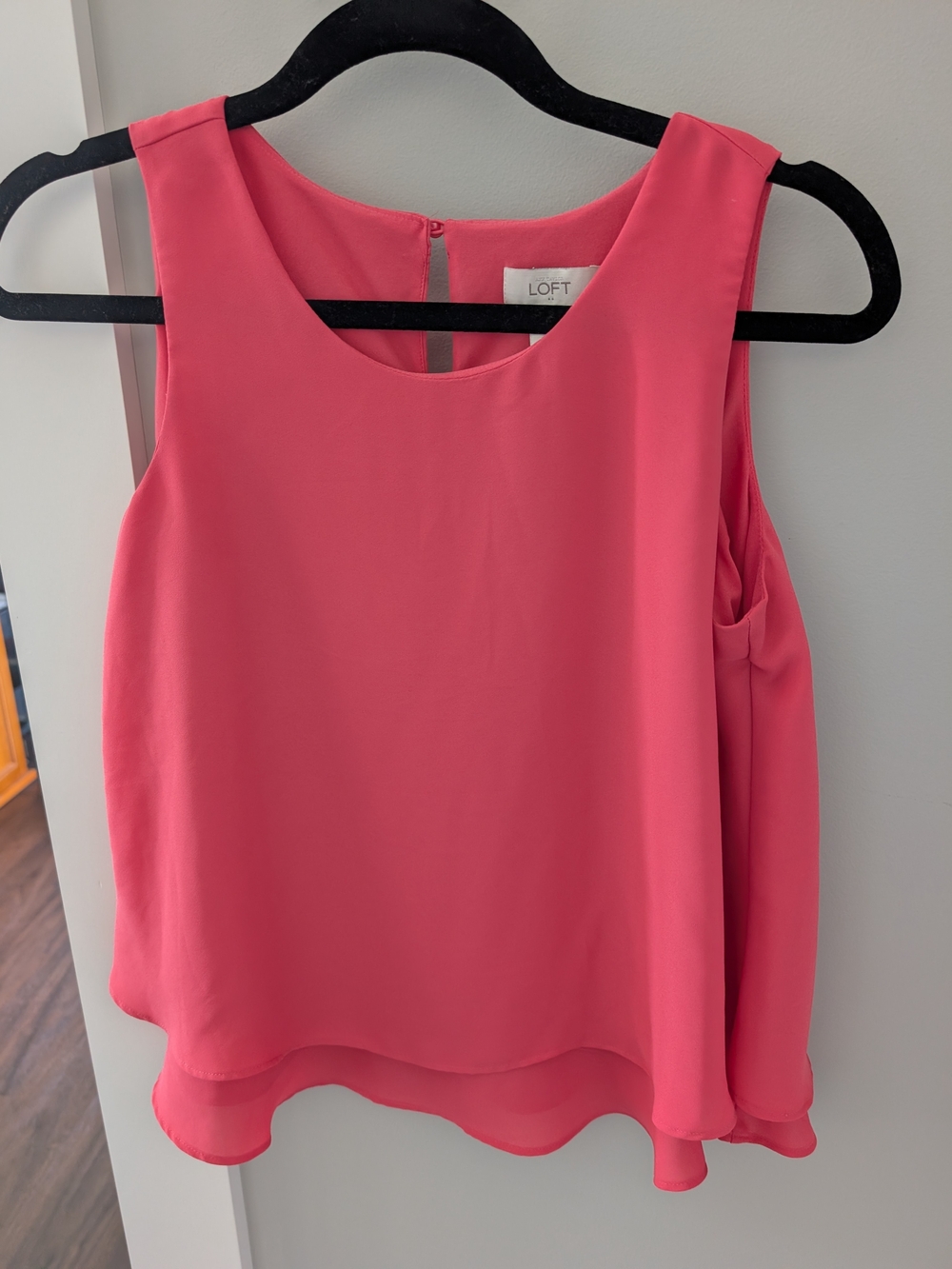 LOFT Coral Pink Layered Sleeveless Blouse